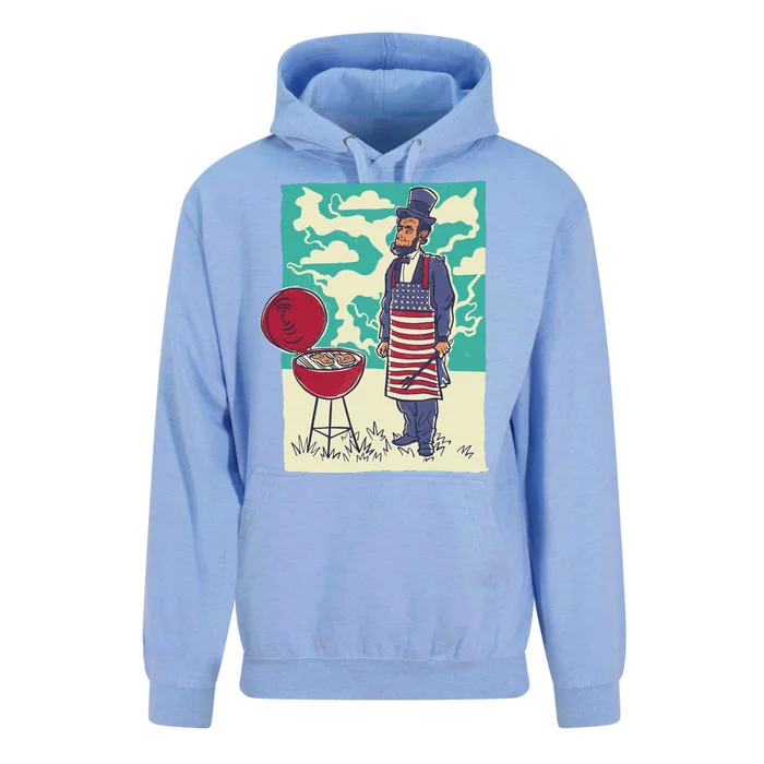 Abe Lincoln Patriotic Barbeque BBQ Unisex Surf Hoodie