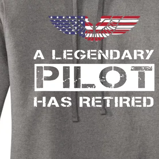 A Legendary Pilot Has Retired Military Jet Retirement Wings Women's Pullover Hoodie