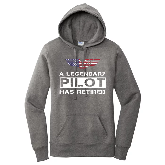 A Legendary Pilot Has Retired Military Jet Retirement Wings Women's Pullover Hoodie