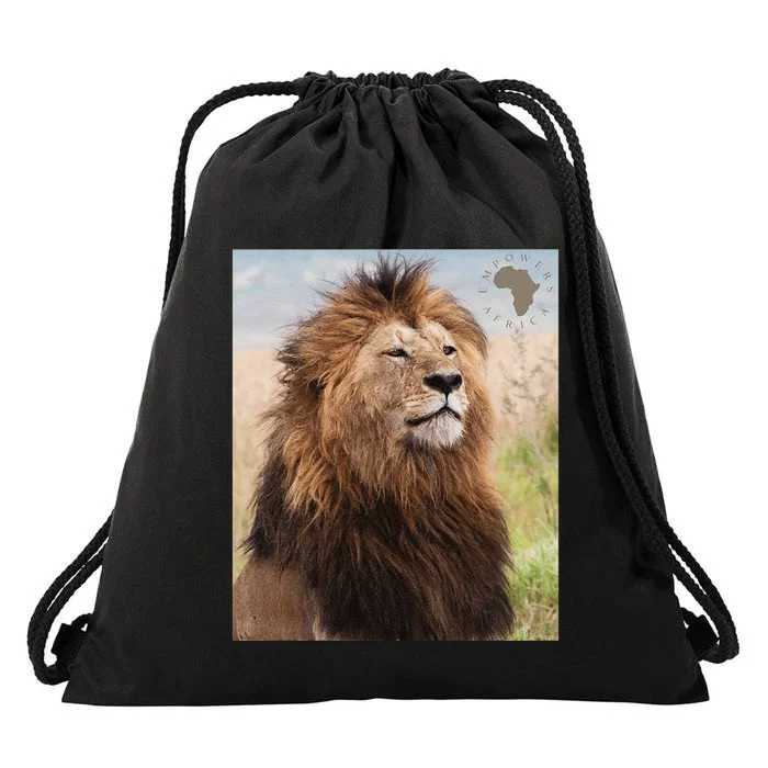 African Lion Pride Drawstring Bag