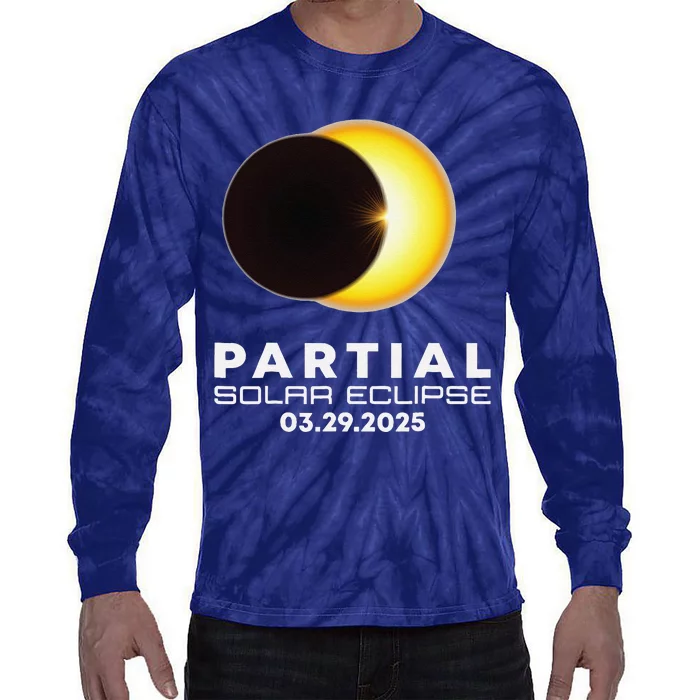 Astronomy Lovers Partial Solar Eclipse 03.29.2025 Tie-Dye Long Sleeve Shirt