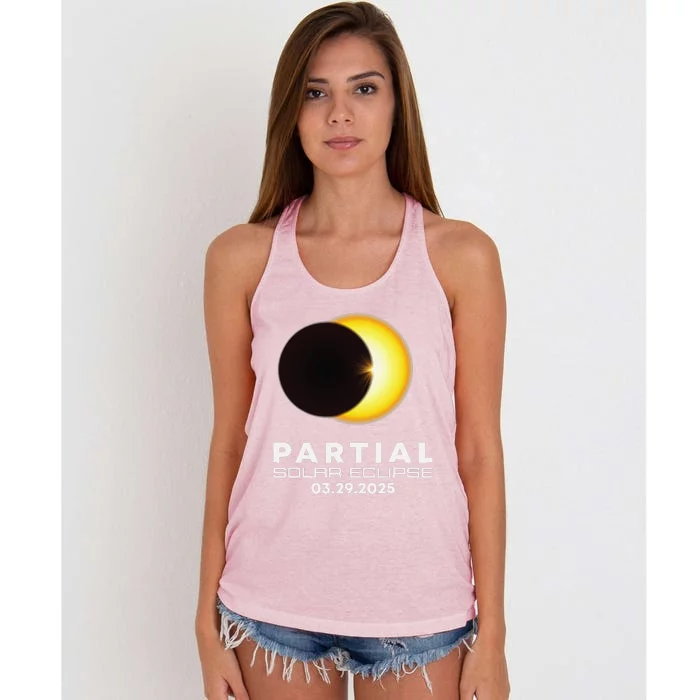 Astronomy Lovers Partial Solar Eclipse 03.29.2025 Women's Knotted Racerback Tank