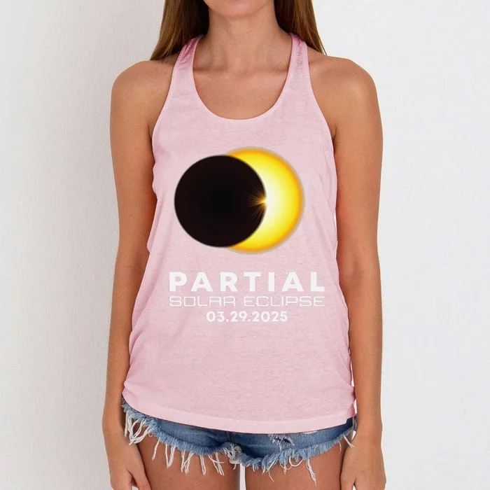 Astronomy Lovers Partial Solar Eclipse 03.29.2025 Women's Knotted Racerback Tank