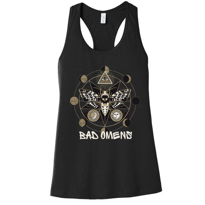 A Large Pentagram With Mystical Symbols Surrounding It Women's Racerback Tank