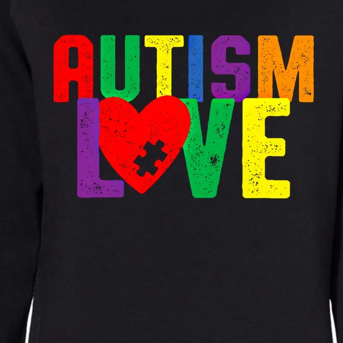 Autism Love Puzzle Piece Heart Design Gift Womens California Wash Sweatshirt