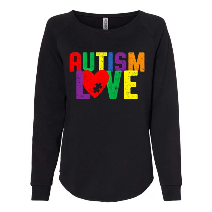 Autism Love Puzzle Piece Heart Design Gift Womens California Wash Sweatshirt