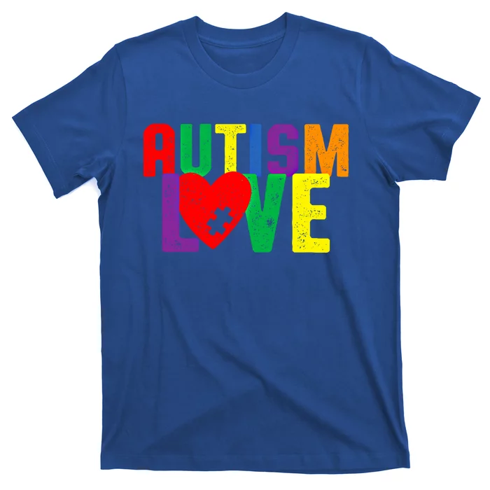 Autism Love Puzzle Piece Heart Design Gift T-Shirt