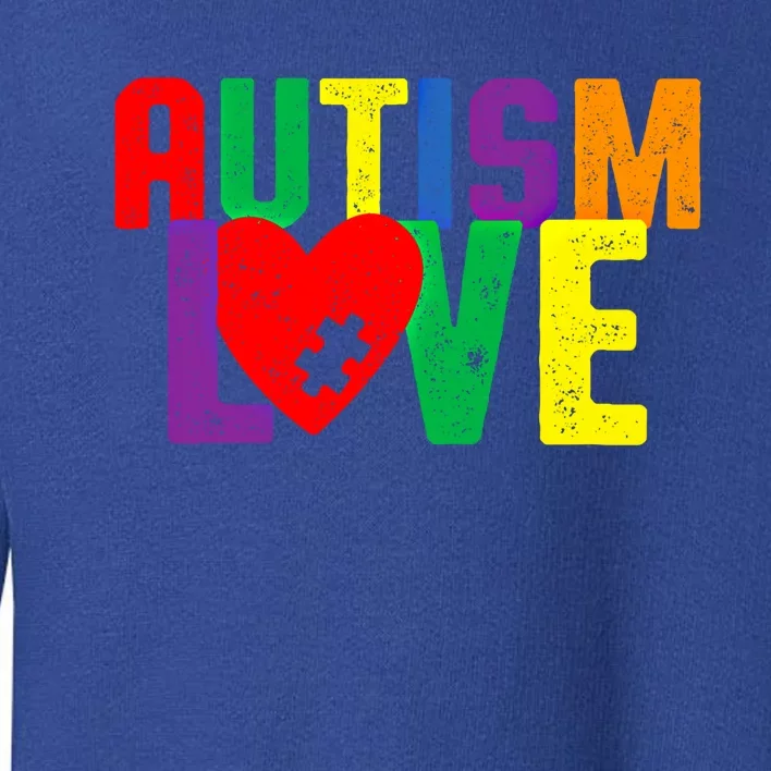 Autism Love Puzzle Piece Heart Design Gift Toddler Sweatshirt