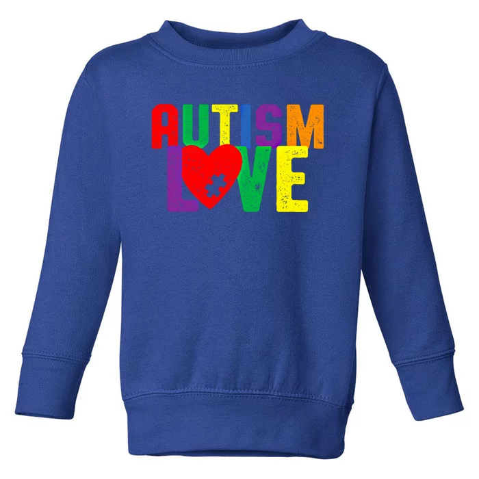 Autism Love Puzzle Piece Heart Design Gift Toddler Sweatshirt