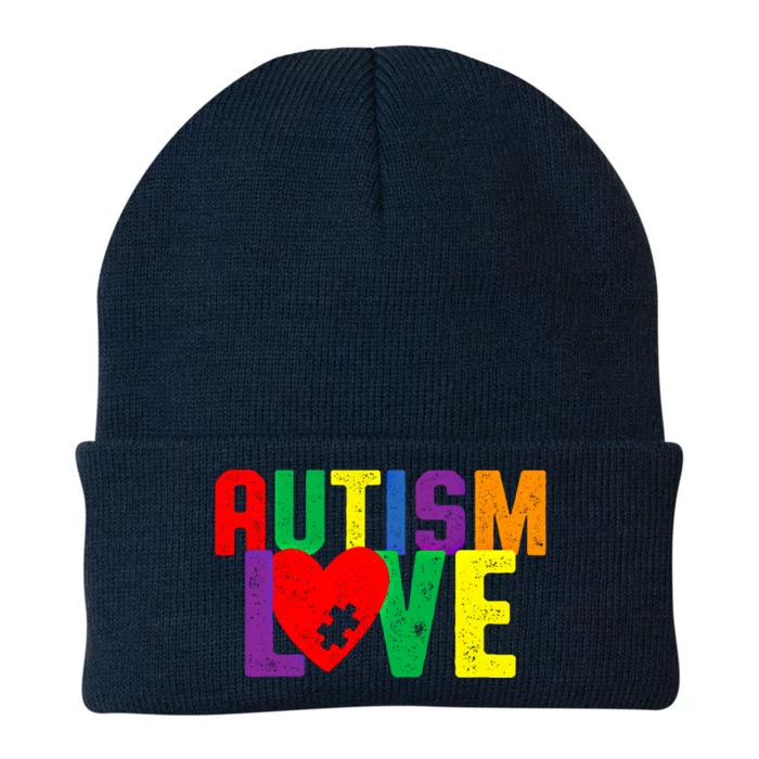 Autism Love Puzzle Piece Heart Design Gift Knit Cap Winter Beanie