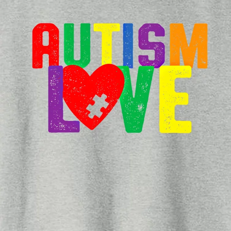 Autism Love Puzzle Piece Heart Design Gift Women's Crop Top Tee