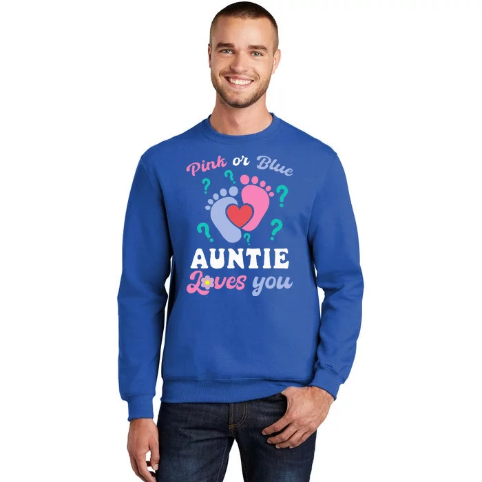 Auntie Loves Pink Or Blue You Baby Gender Reveal Party Sweatshirt