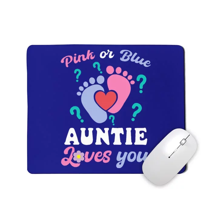 Auntie Loves Pink Or Blue You Baby Gender Reveal Party Mousepad