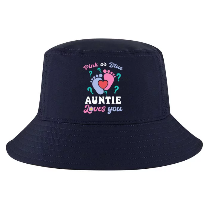 Auntie Loves Pink Or Blue You Baby Gender Reveal Party Cool Comfort Performance Bucket Hat