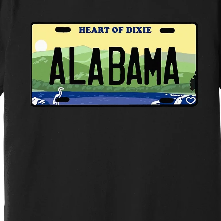 Alabama License Plate Throwback Design Classic Premium T-Shirt