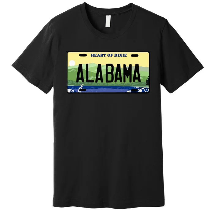 Alabama License Plate Throwback Design Classic Premium T-Shirt