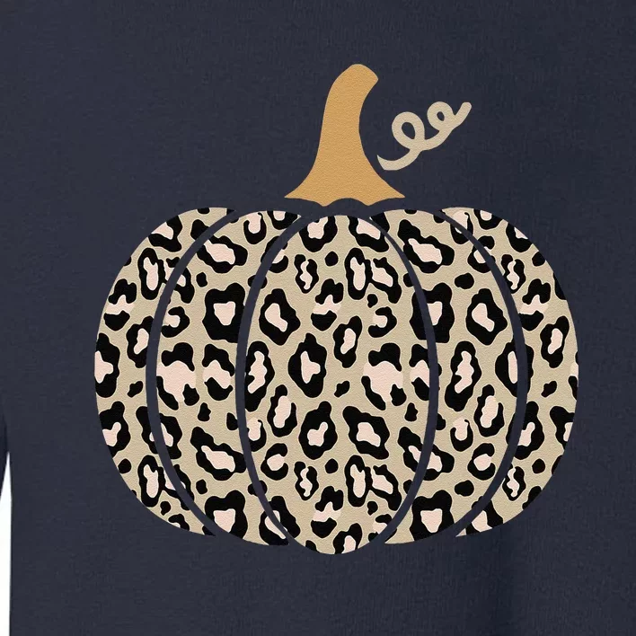 Aesthetic Leopard Pumpkin Themed Halloween Inspired Seasonal Toddler Sweatshirt