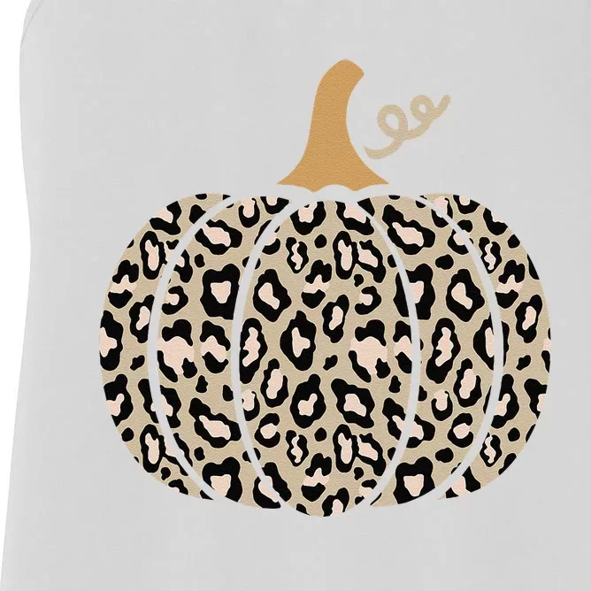 Aesthetic Leopard Pumpkin Themed Halloween Inspired Seasonal Women's Racerback Tank