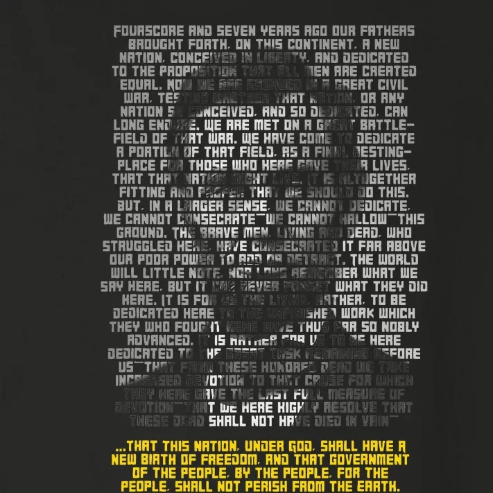 Abraham Lincoln Portrait Gettysburg Address Toddler Long Sleeve Shirt