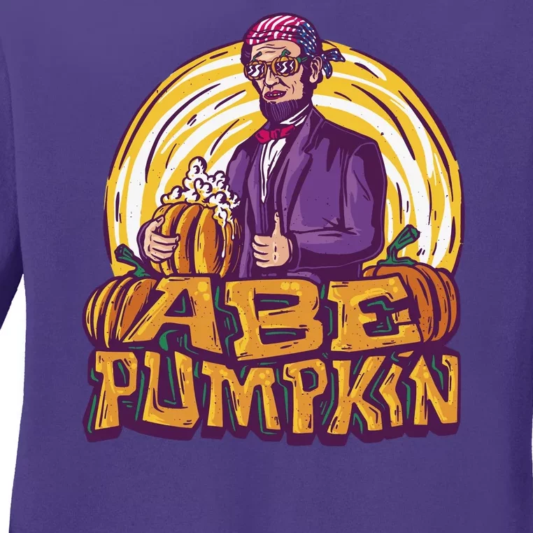 Abraham Lincoln Pumpkin Ladies Long Sleeve Shirt