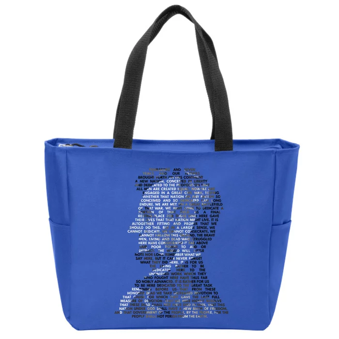 Abraham Lincoln Portrait Gettysburg Address Zip Tote Bag