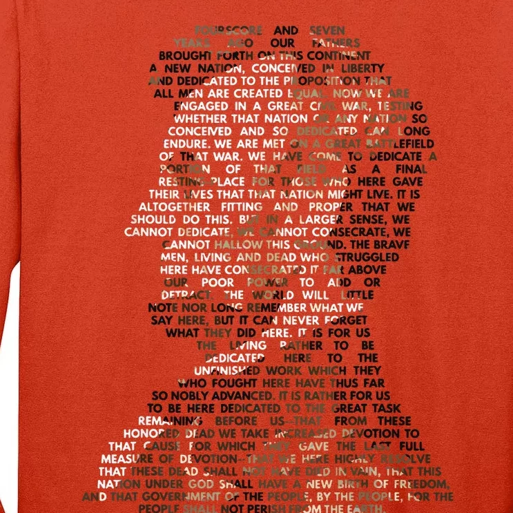 Abraham Lincoln Portrait Gettysburg Address Tall Long Sleeve T-Shirt