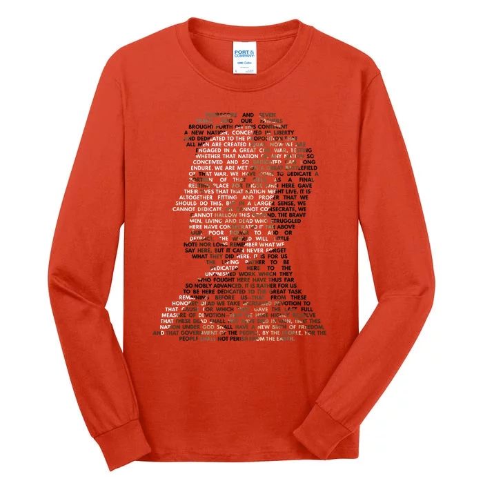 Abraham Lincoln Portrait Gettysburg Address Tall Long Sleeve T-Shirt