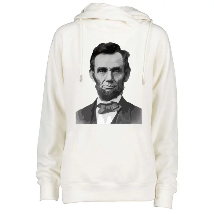 Abraham Lincoln Presidential Portrait Vintage Abe Lincoln Womens Funnel Neck Pullover Hood