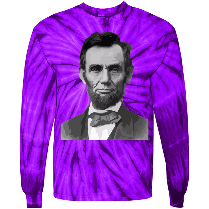 Abraham Lincoln Presidential Portrait Vintage Abe Lincoln Tie-Dye Long Sleeve Shirt