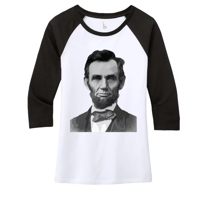 Abraham Lincoln Presidential Portrait Vintage Abe Lincoln Women's Tri-Blend 3/4-Sleeve Raglan Shirt