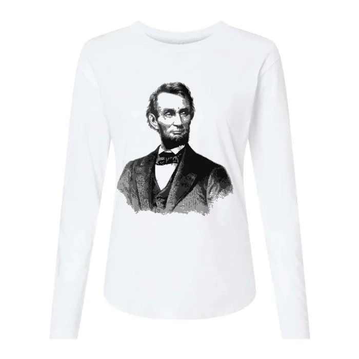 Abraham Lincoln Presidential Portrait Vintage Abe Lincoln Womens Cotton Relaxed Long Sleeve T-Shirt