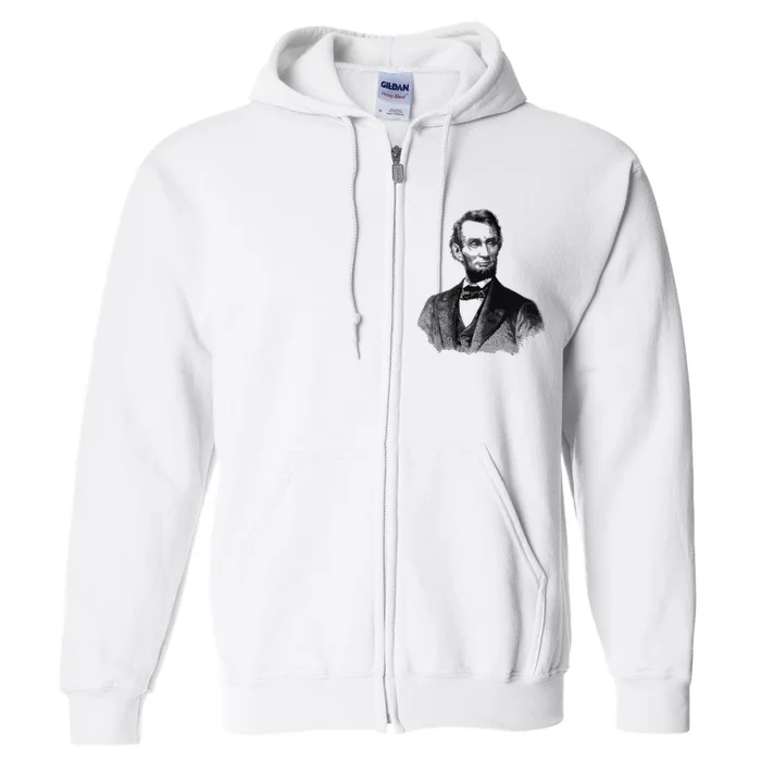 Abraham Lincoln Presidential Portrait Vintage Abe Lincoln Full Zip Hoodie