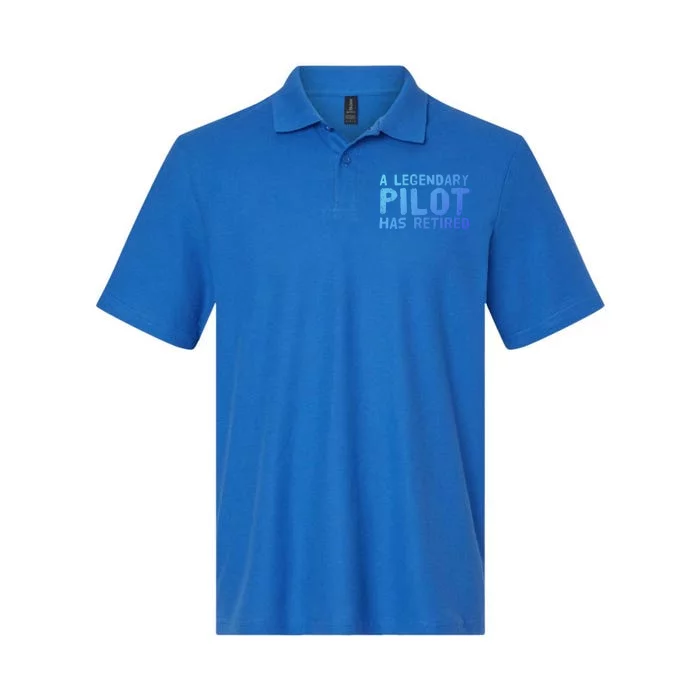 A Legendary Pilot Has Retired Funny Retiret Copilot Gift Great Gift Softstyle Adult Sport Polo