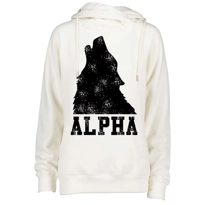 Alpha Wolf Womens Funnel Neck Pullover Hood