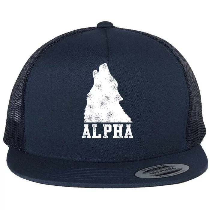 Alpha Wolf Flat Bill Trucker Hat