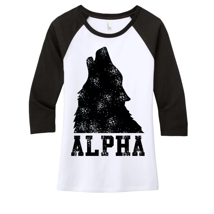 Alpha Wolf Women's Tri-Blend 3/4-Sleeve Raglan Shirt