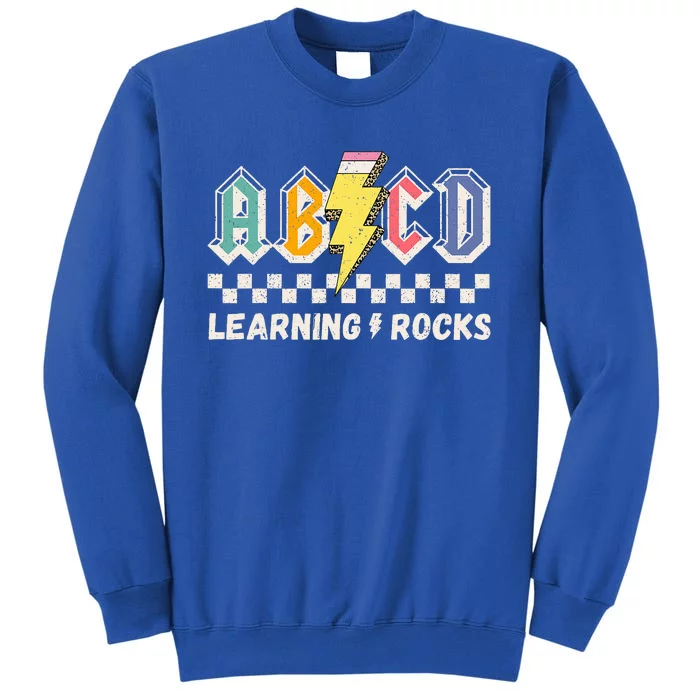 ABCD Learning Rocks Pencil Lightning Teachers Rock Tall Sweatshirt