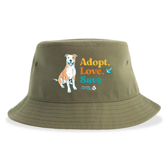 Adopt Love Repeat Rescue Dog Sustainable Bucket Hat