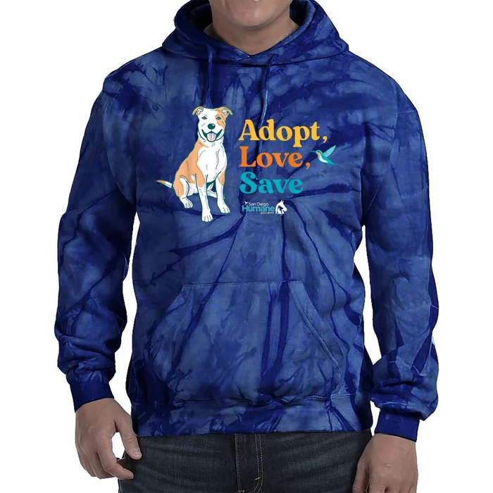 Adopt Love Repeat Rescue Dog Tie Dye Hoodie