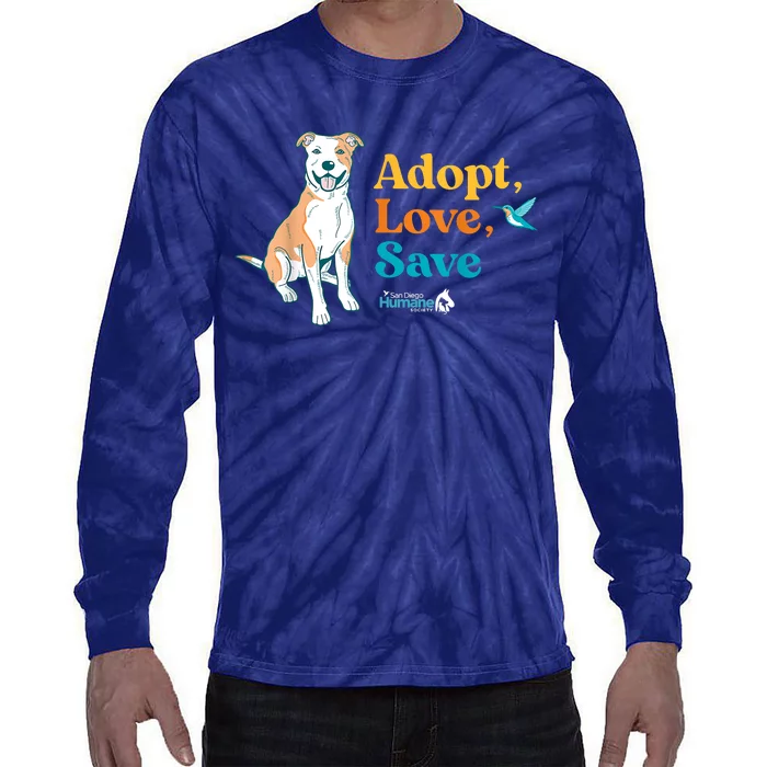 Adopt Love Repeat Rescue Dog Tie-Dye Long Sleeve Shirt