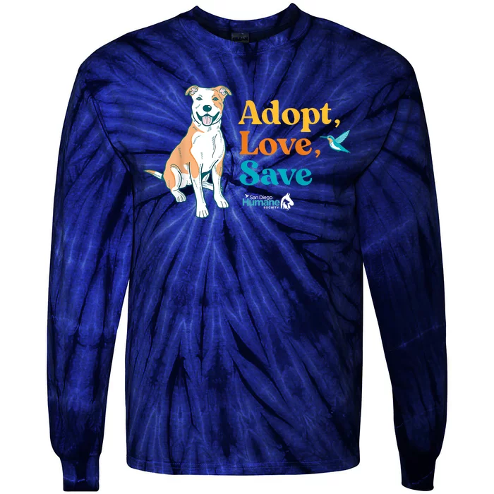 Adopt Love Repeat Rescue Dog Tie-Dye Long Sleeve Shirt