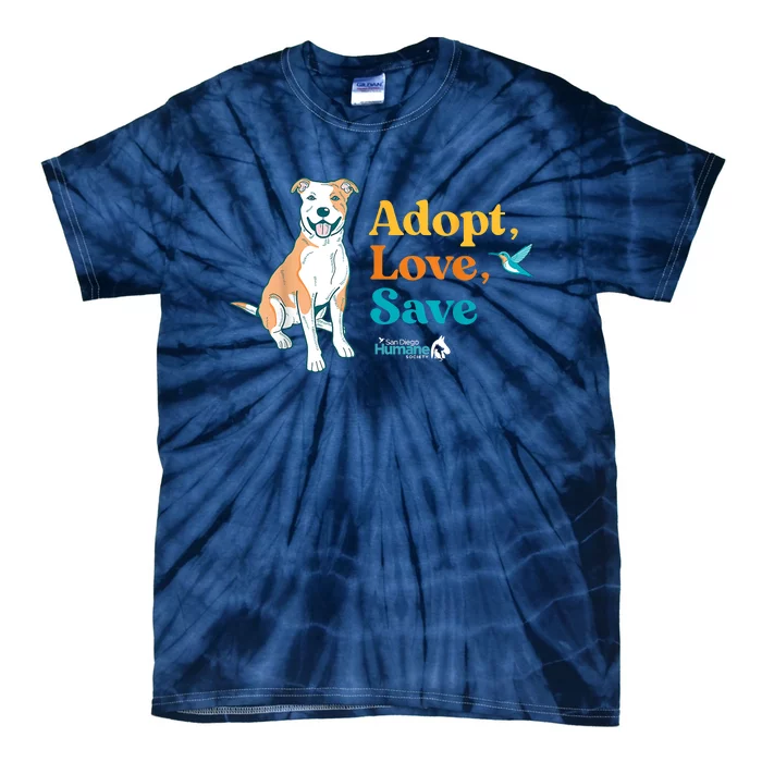 Adopt Love Repeat Rescue Dog Tie-Dye T-Shirt