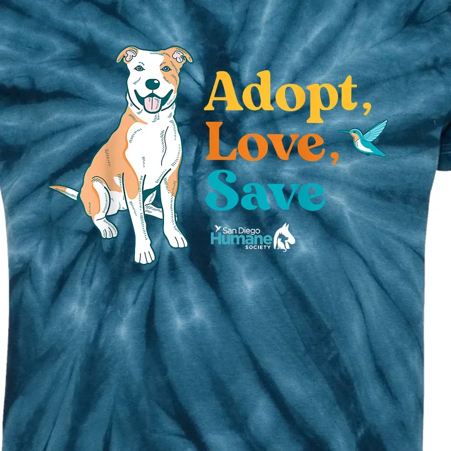 Adopt Love Repeat Rescue Dog Kids Tie-Dye T-Shirt