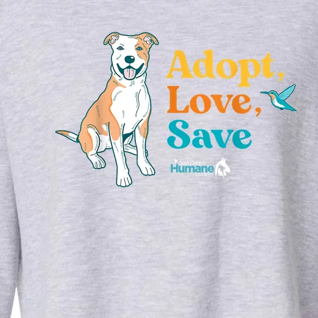 Adopt Love Repeat Rescue Dog Cropped Pullover Crew