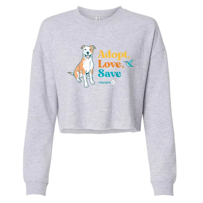 Adopt Love Repeat Rescue Dog Cropped Pullover Crew