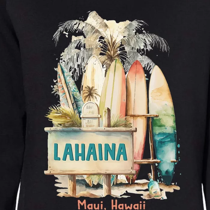 Aloha Lahaina Retro Floral Hibiscus Hawaii Palm Tree Womens California Wash Sweatshirt