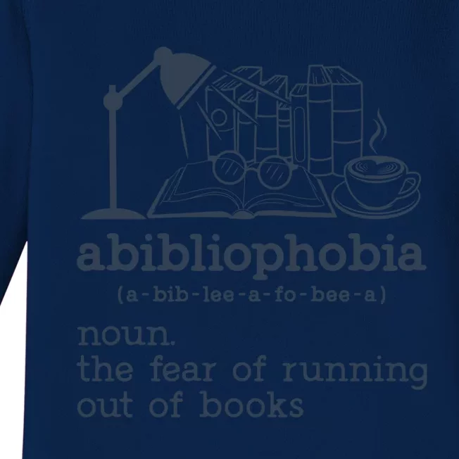 Abibliophobia Librarian Reader Bookish Bookworm Book Lover Gift Baby Long Sleeve Bodysuit