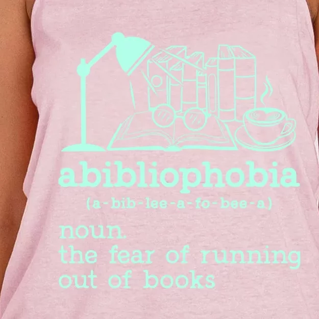 Abibliophobia Librarian Reader Bookish Bookworm Book Lover Gift Women's Knotted Racerback Tank