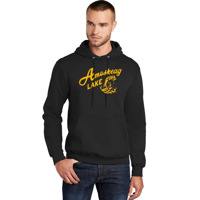 Amoskeag Lake Retro Fishing Funny Fishermans Tall Hoodie