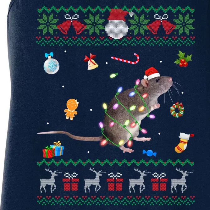 Animals Lights Rat Gift For Xmas Women's Racerback Tank